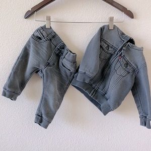 LEVIS 12 month soft jean and jacket set